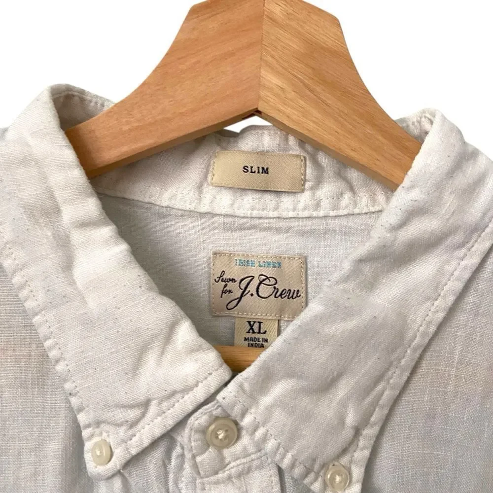 J. Crew Slim Baird McNutt Irish linen Shirt in White Size XL